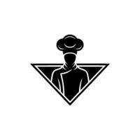 Culinary Silhouette Chef Emblem, Modern, Triangle vector