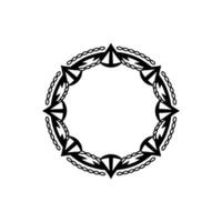 Intricate Tribal Frame, Minimalist, Circular Ornamentation - Ornament vector