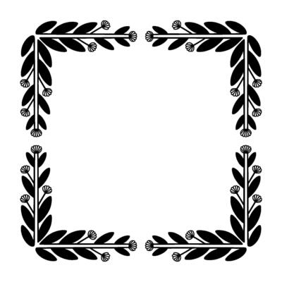 Elegant Botanical Square Frame, Minimalist - Leaves - Decorative