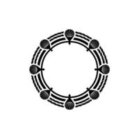 Circular Seashell Emblem, Minimalist, Oceanic Motif vector
