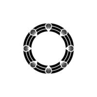 Oceanic Circle Emblem, Minimalist Marine Motif vector