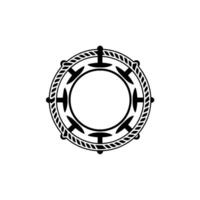 Geometric Circular Emblem, Vintage Style, Minimalist vector