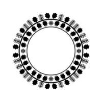 Winter Circle Border, Festive Ornamentation, Minimalist vector