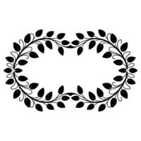 Elegant Olive Branch Oval Frame, Vintage Botanical vector