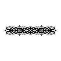 Intricate Celtic Rose Border, Vintage Element, Engraving vector