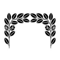 Minimalist Leaf Arch Geometric Botanical Frame vector