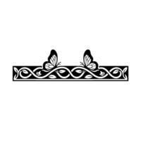 Elegant Butterfly Border, Vintage Botanical - Floral vector