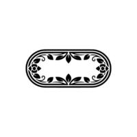 Elegant Oval Ornament, Vintage Botanical - Scrollwork vector