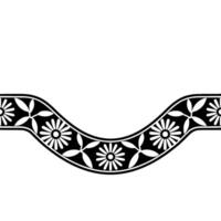 Stylized Floral Border, Vintage, Minimalist Motif, Pattern vector
