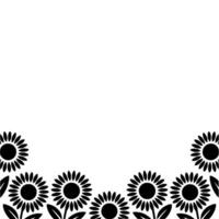 Minimalist Sunflower Border, Serene Composition vector