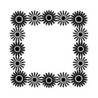 Geometric Daisy Border, Minimalist vector