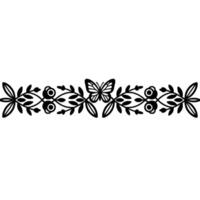 Elegant Botanical Border, Delicate Butterfly Motif vector