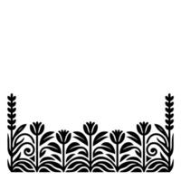 Intricate Floral Border, Stylized Black White, Decorative - Pattern vector