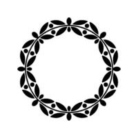 Elegant Botanical Circle, Vintage Element, Laurel vector
