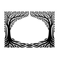 Stylized Tree Frame, Organic Border, Minimalist - Trees vector