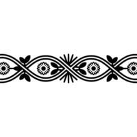 Stylized Floral Border, Vintage, Decorative Element, Lineart - Pattern vector
