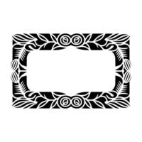Intricate Tribal Frame, Geometric, Black White, Pattern vector