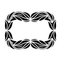 Stylized Leaf Border, Minimalist, Elegant Frame vector