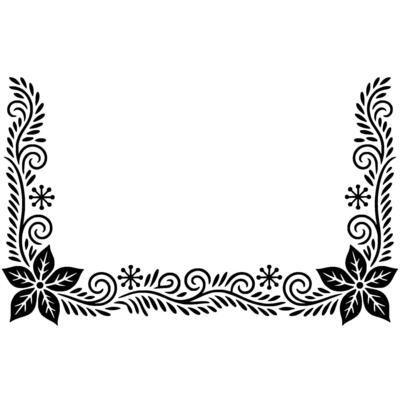 Elegant Floral Frame, Vintage, Decorative Border, - Swirls