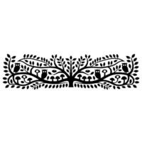 Enchanted Forest Silhouette Owls, Trees, and Mystical Mushrooms vector