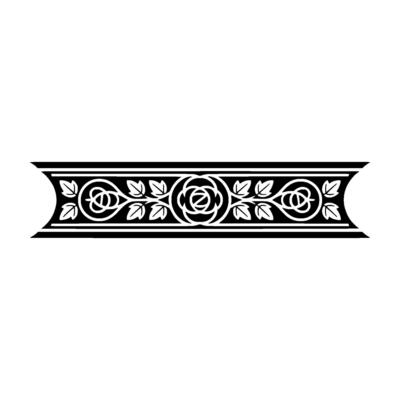 Elegant Black and White Floral Border, Frame