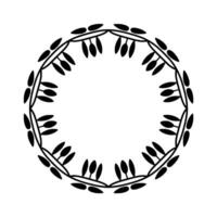 Minimalist Olive Branch Wreath, Circular vector