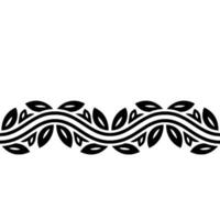 Stylized Leaf Border, Elegant Line Art vector