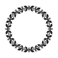 Stylized Holly Wreath, Minimalist Winter Border vector