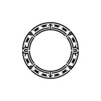 Intricate Circular Ornament, Vintage Element - Border vector