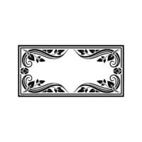 Elegant Black Floral Frame, Vintage - Art nouveau - Ornament vector