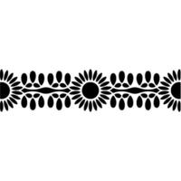 Stylized Floral Border, Minimalist, Decorative Element - Pattern vector