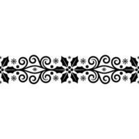 Elegant Winter Border Holly Swirls Decorative Element vector