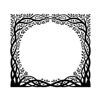 Intricate Tree Frame, Botanical Border, Elegant vector