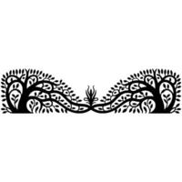 Intricate Black Tree Branch Ornament, Elegant Divider vector