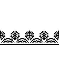 Stylized Sunflower Border, Minimalist, Geometric Pattern vector