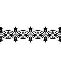Intricate Black Ornamental Border, Vintage Style, Textile vector