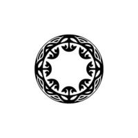 Celtic Circle Emblem, Intricate Black vector