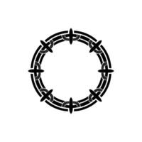 Intricate Japanese Circle Frame, Minimalist, Symbolic Ornamentation vector