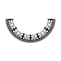 Stylized Crescent Moon with Tribal Currency Symbols vector