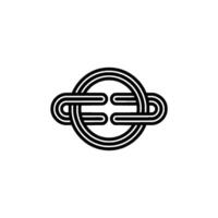 Intertwined Circle Emblem, Minimalist vector