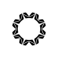 Geometric Black Radial Motif, Minimalist vector