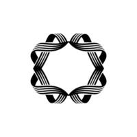 Abstract Ribbon Frame, Minimalist, Circular Motif vector