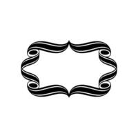 Elegant Black Ribbon Frame, Vintage Element vector