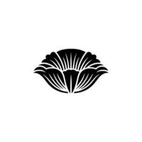 Elegant Black Floral Emblem, Minimalist - Geometric vector