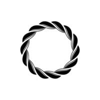 Abstract Woven Vine Circle, Minimalist Emblem vector