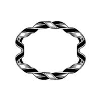Spiraling Ribbon Frame, Vintage Illustration, Circular Motif vector