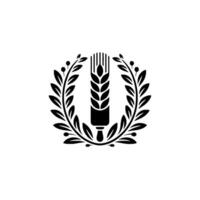 Emblem of Harvest Wheat Laurel Wreath Symbol - Grain vector