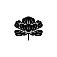 Elegant Black Lotus Silhouette, Minimalist Floral Emblem vector