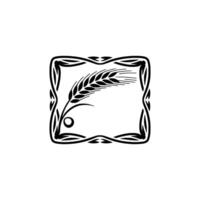 Elegant Wheat Frame, Vintage, Symbolic Harvest vector