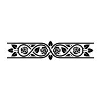 Elegant Floral Border, Vintage, Decorative Element, - Ornamental, Line art vector